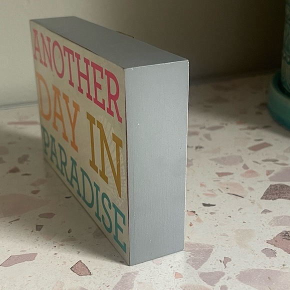 3/$20💥 Home Decor Accent “Another Day In Paradise” Block Sign Island Life - Picture 4 of 9